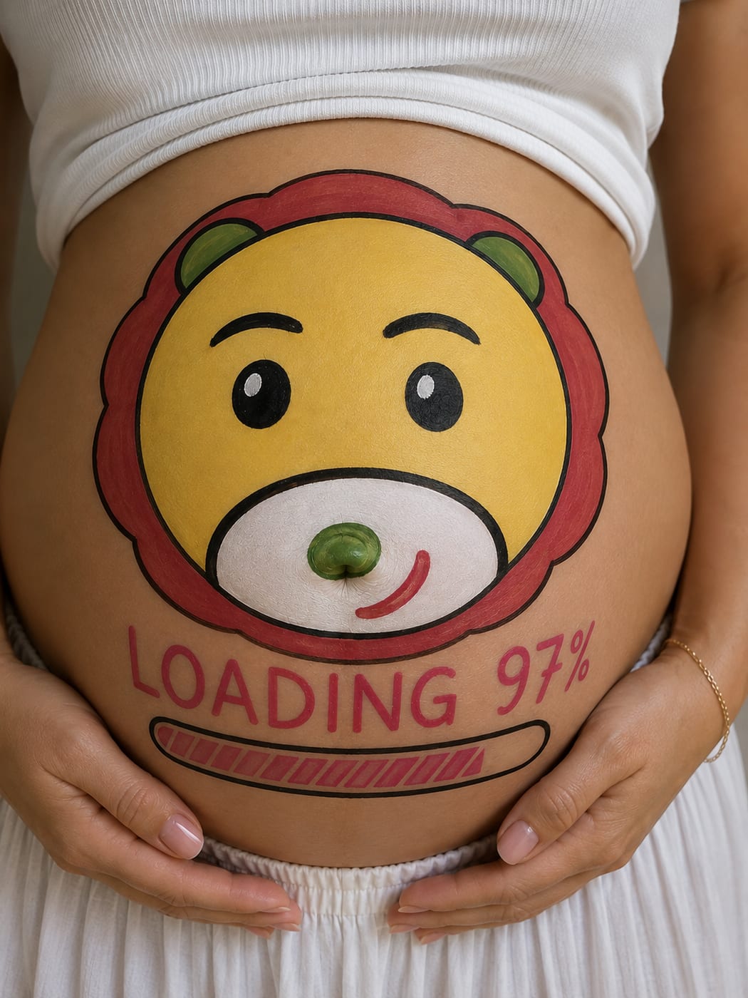 belly painting αρκουδάκι με την ένδειξη Loading 97% — Maison Blush Mama