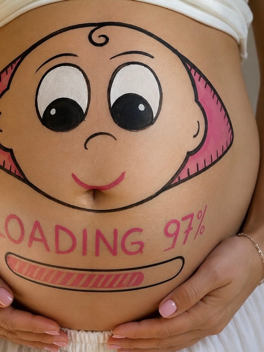 belly painting μωρουδιακό πρόσωπο με την ένδειξη Loading 97% — Maison Blush Mama